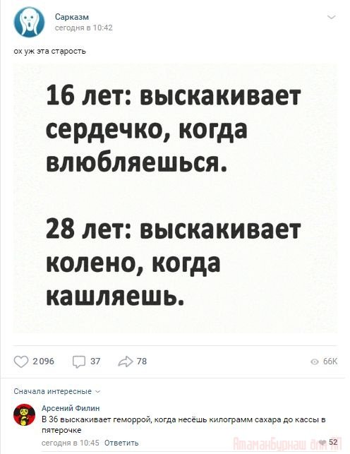 Комментарии к постам в разных группах