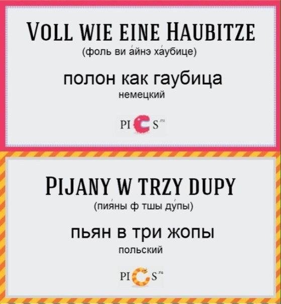 Выражение пьяный в стельку на разных языках