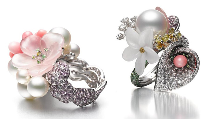 Кольца с жемчужинами Mikimoto. Кольца с жемчужинами Mikimoto.
