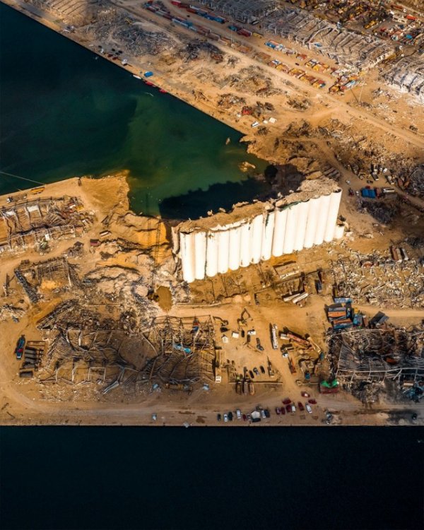 Фото с дрона - Порт в Бейруте. At Port of Beirut