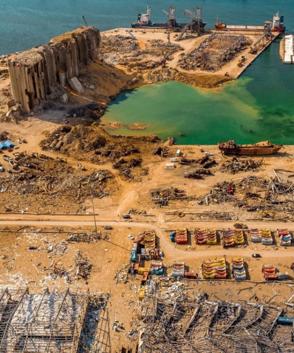 Фото с дрона - Порт в Бейруте. At Port of Beirut