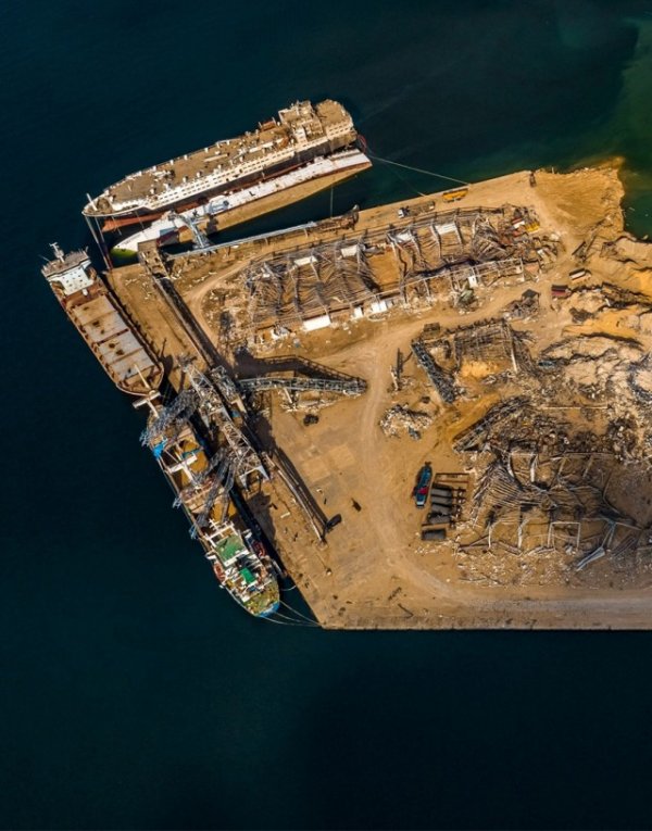 Фото с дрона - Порт в Бейруте. At Port of Beirut