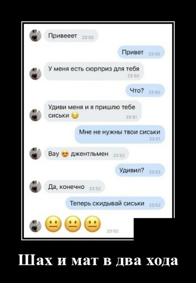 Демотиватор про переписку с девушкой