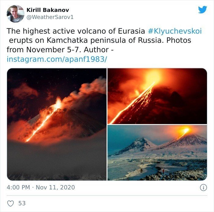 Новости о погодных аномалиях в России от твиттер-пользователя Кирилла Баканова