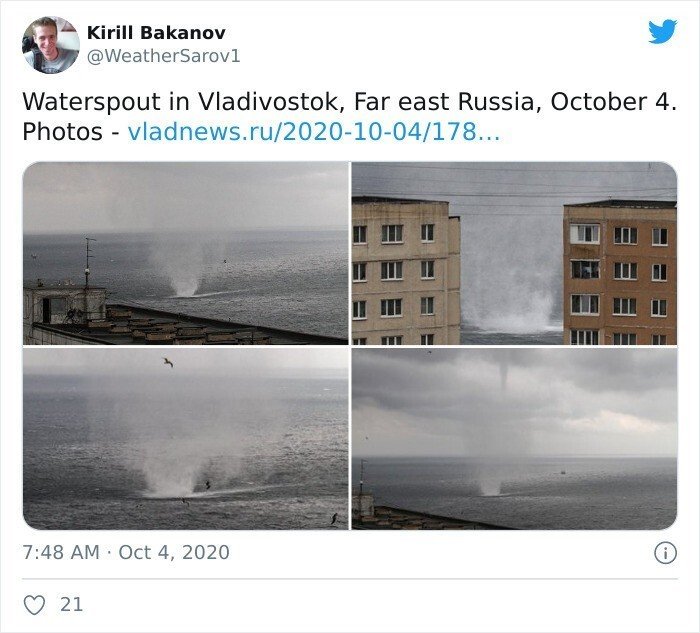 Новости о погодных аномалиях в России от твиттер-пользователя Кирилла Баканова
