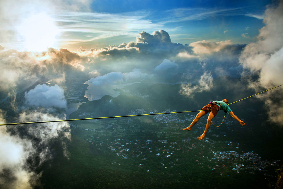 Экстремальные виды спорта: слэклайн над Рио