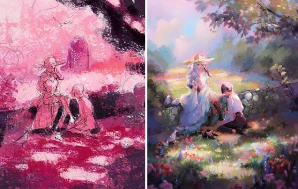 Sketch vs. Final: художники показывают свои работы на стадии эскиза и в завершенном виде