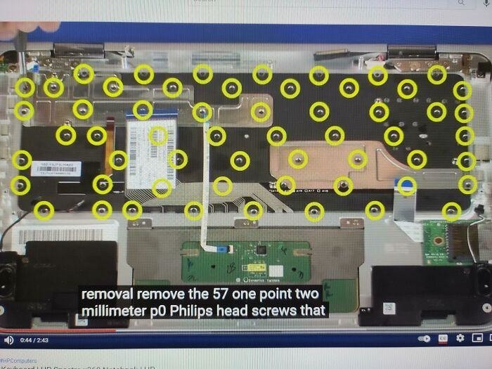 16. "HP решил, что для максимальной стабильности клавиатуры модели X360 необходимо 57 болтов" 16. "HP решил, что для максимальной стабильности клавиатуры модели X360 необходимо 57 болтов"