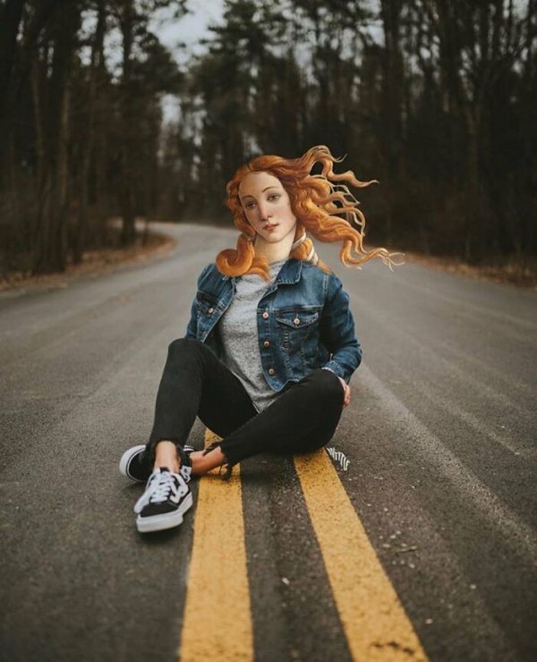 40 фотоманипуляций, которые переносят героев известных картин в реальный мир