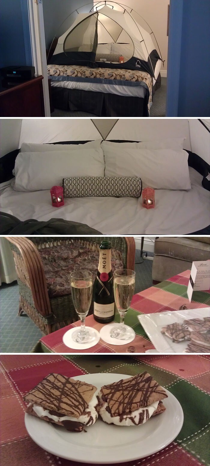 &quot;Попросил отель предоставить мне палатку, потому что очень хотел позаниматься кэмпингом в этом году. Думал, что мне просто дадут сложенную палатку, но вот что устроили для меня сотрудники отеля&quot;