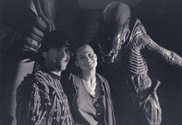 Сигурни Уивер на съемках фильма «Чужой 3», 1991 год