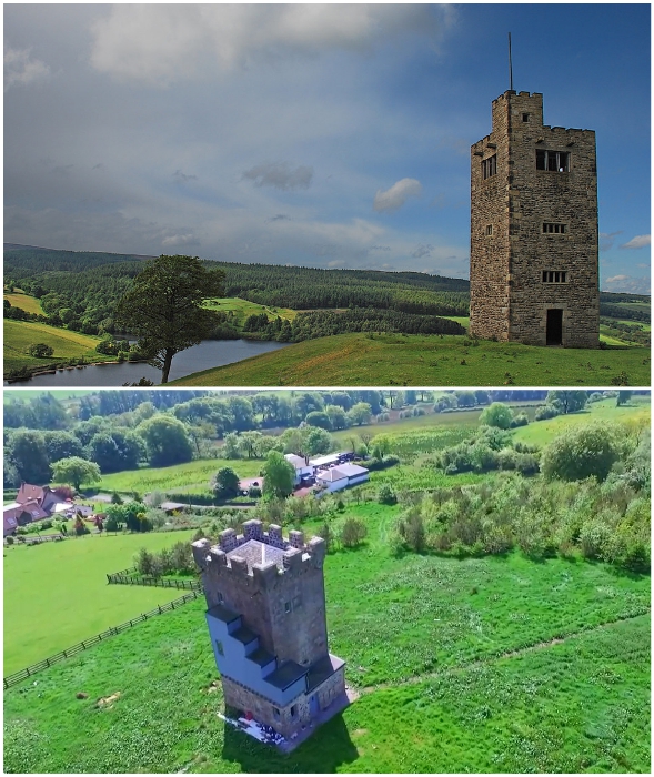 Яркий пример того, как не надо преобразовывать исторические памятники архитектуры (Caldwell Tower, Великобритания).