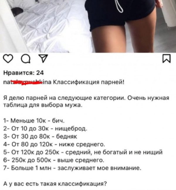 Классификация жён по доходам