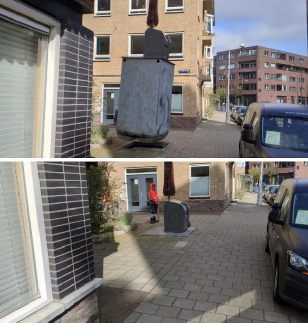 В Амстердаме объемные мусорные баки находятся под землей