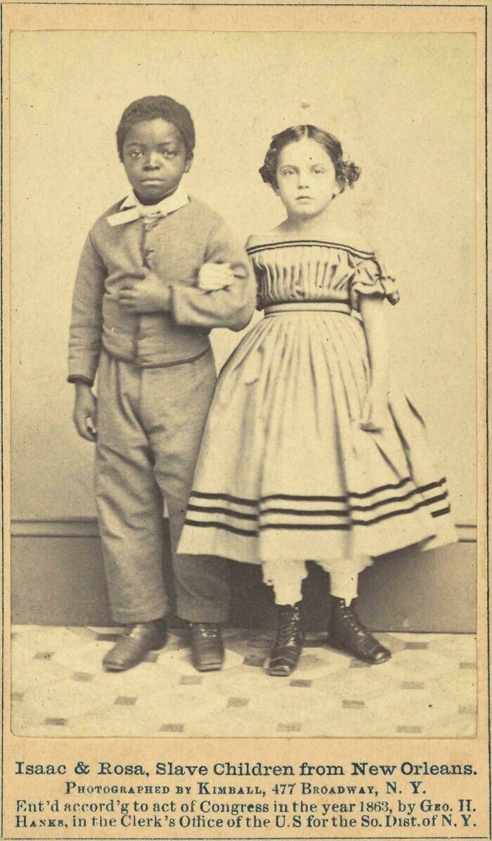 19. Исаак и Роза, освобожденные дети-рабы из Нового Орлеана, 1863 г. 19. Исаак и Роза, освобожденные дети-рабы из Нового Орлеана, 1863 г.