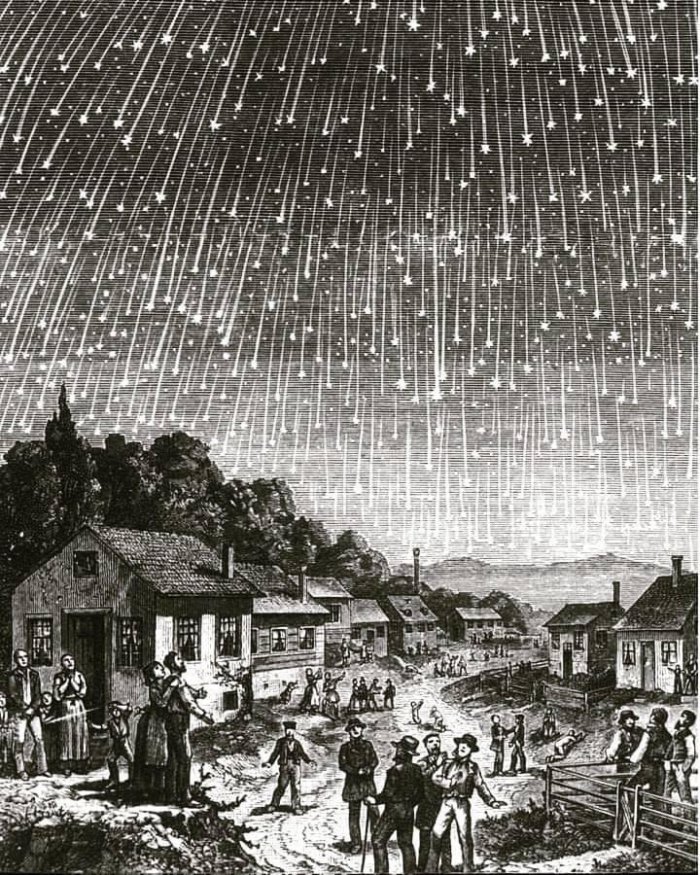 Огненные Леониды. В 1833 году небо залил уникальный метеоритный дождь