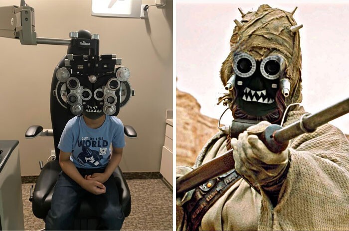 Ребенок на осмотре окулиста Ребенок на осмотре окулиста