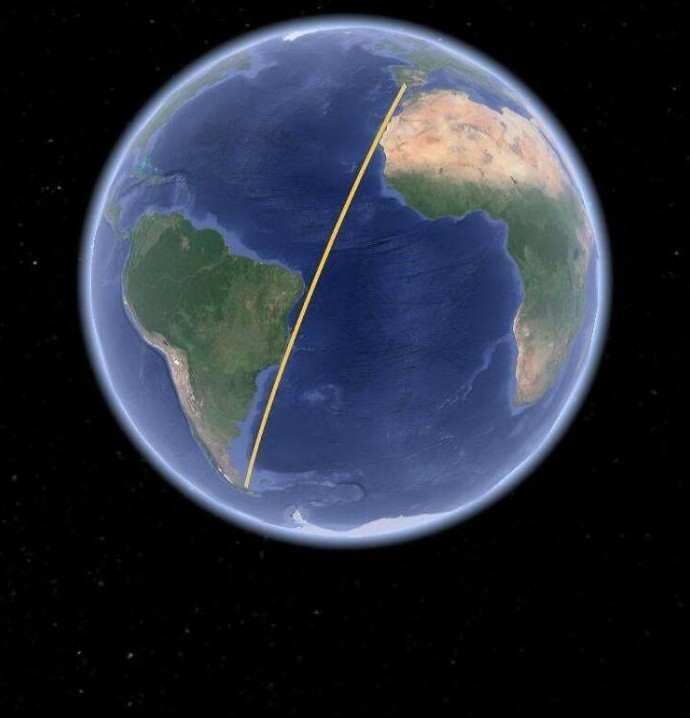 11. Из Чили до Испании можно проплыть по прямой и ни разу не пересечь сушу