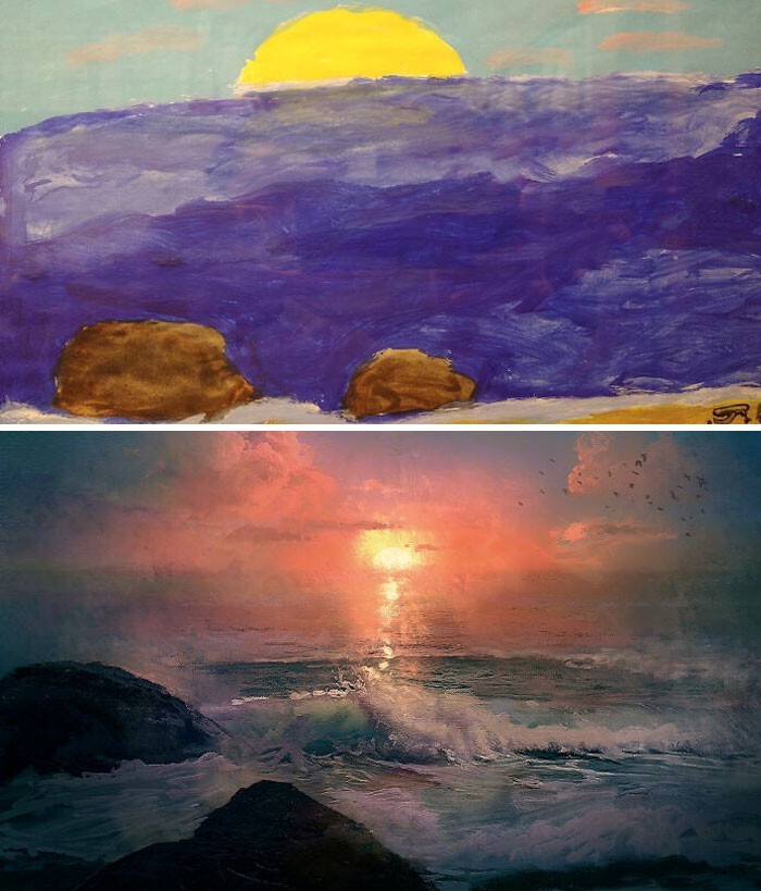 &quot;Мой рисунок в 10 лет и мой рисунок в 25 лет&quot;