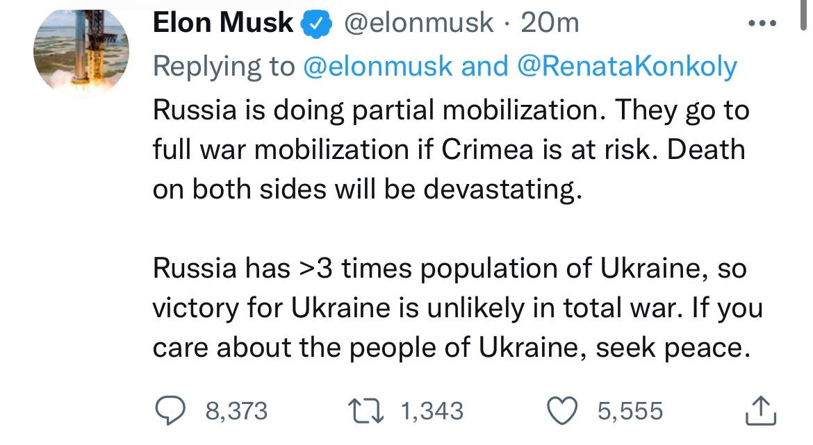 Всё, расходимся. Илон Маск признал Крым российским и сеть взорвалась лавиной шуток и комментариев