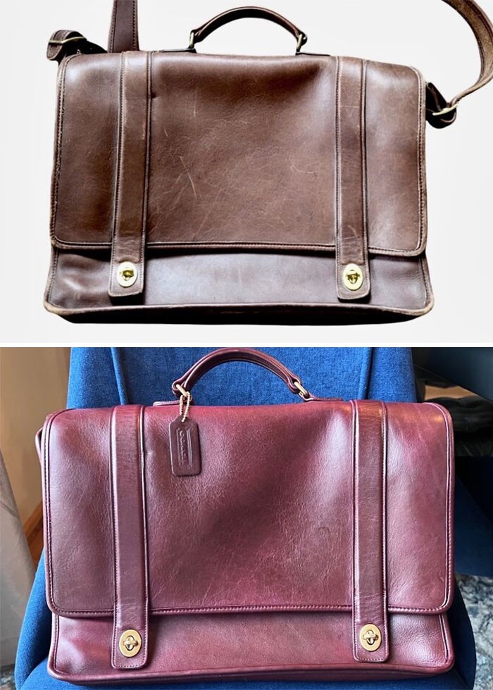 2. &quot;Няня нашего сына получила степень магистра, и мы хотели подарить ей что-то особенное. Моя жена нашла этот портфель от Coach 80-х годов, и я сделал полную реставрацию&quot;