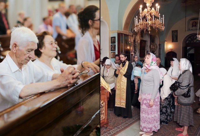 Почему католики при молитве сидят, а православные стоят?