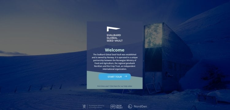 Фотографии хранилища семян в Шпицбергене. Начало виртуальной экскурсии по хранилищу семян в Шпицбергене. Фото.