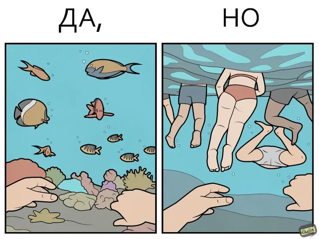 «Да, но...»: саркастичные иллюстрации от Антона Гудима