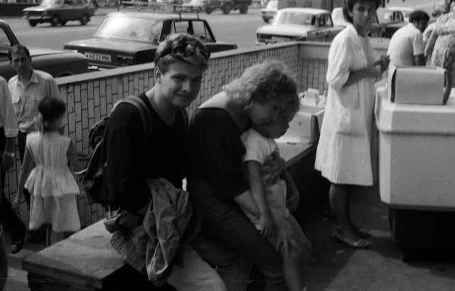 Краснопресненская, переход у Зоопарка. 1988 год. Фотограф Юрий Зак.