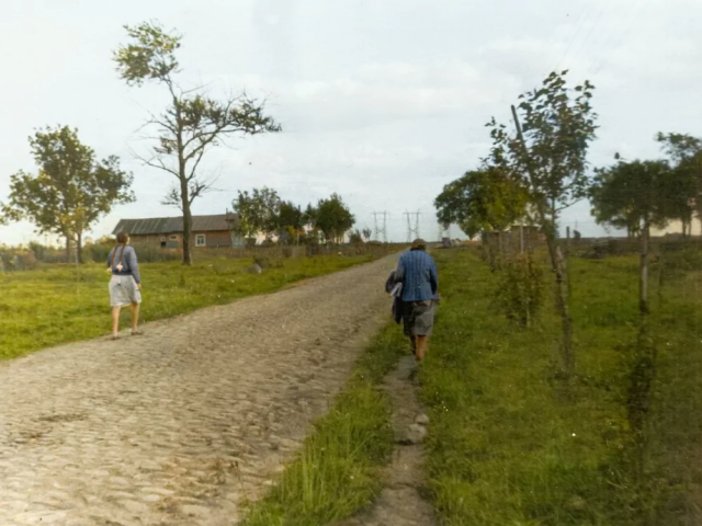 Главная улица посёлка Купчино. Ленинградская область, 1950-е годы.