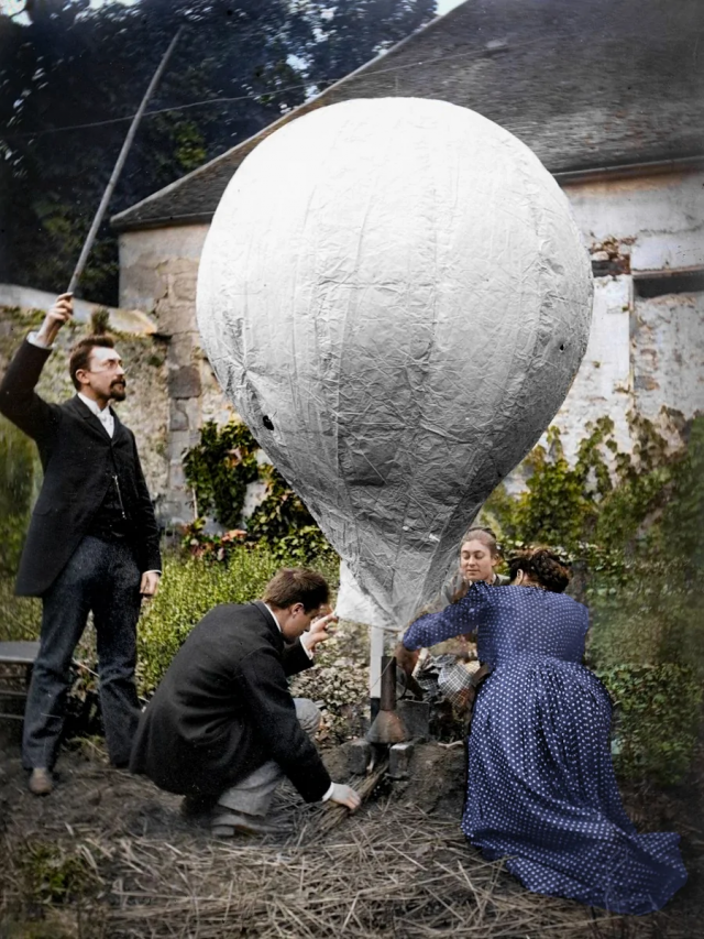 Эксперименты с аэростатом, проводимые Эрнестом и Роджером Вайолле. Брюнуа, Франция, 1891 год.