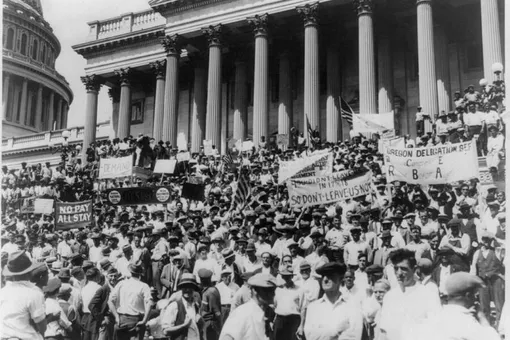 Как в 1932 году 20 000 ветеранов прошли по Вашингтону, чтобы получить обещанные выплаты после Первой мировой войны