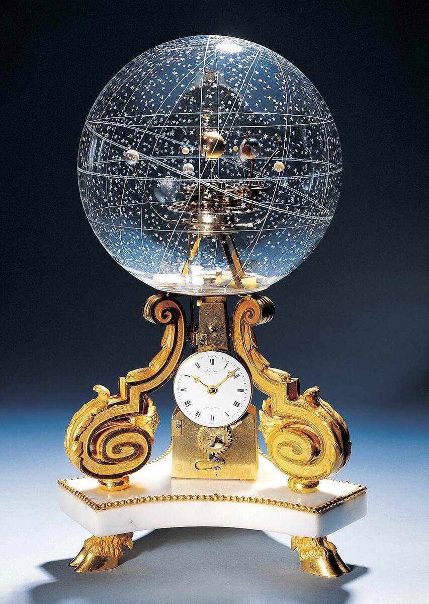 Настольные часы с Солнечной системой в сфере, 1770-е годы Настольные часы с Солнечной системой в сфере, 1770-е годы