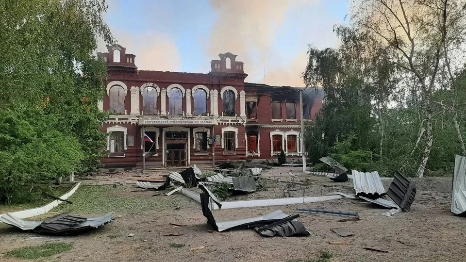 Пострадавший колледж. Фото: Народный фронт ЛНР