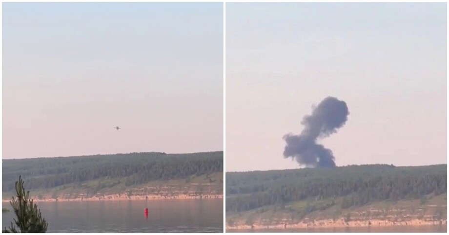 Момент крушения самолета Ту-22М3 попал на видео
