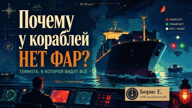 Почему у кораблей нет фар: секрет, который понимаешь только посреди ночного океана